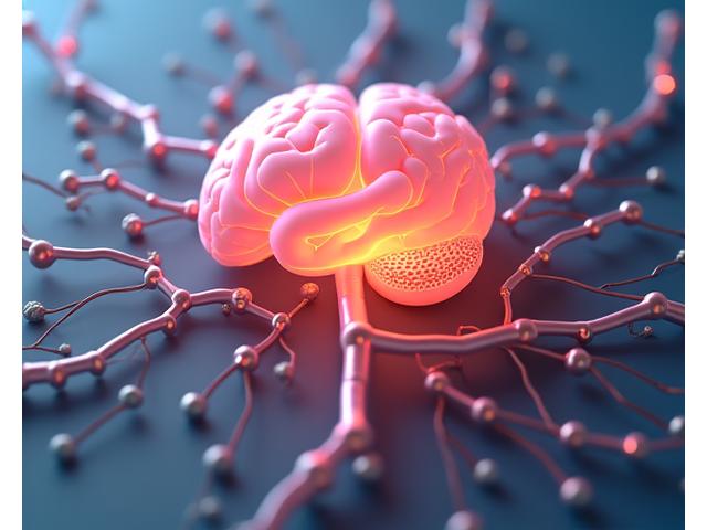 Infografía artística mostrando la conexión entre un intestino sano y un cerebro tranquilo