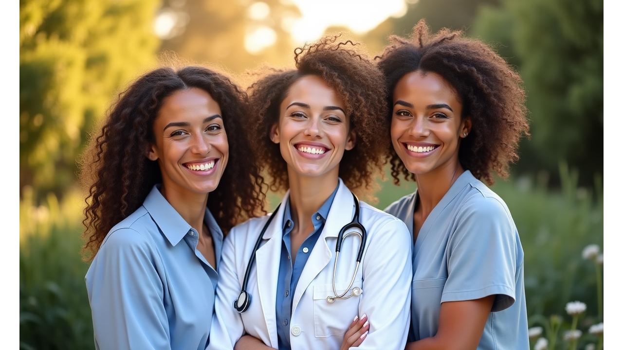 Grupo de profesionales de Nahui Flow sonriendo y posando en un ambiente natural y acogedor