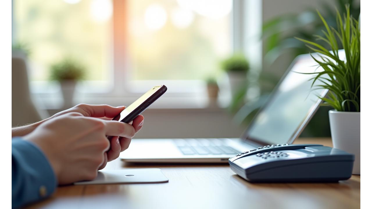 Representación de diversas opciones de contacto: teléfono, correo electrónico, chat en línea, con elementos naturales y tranquilos