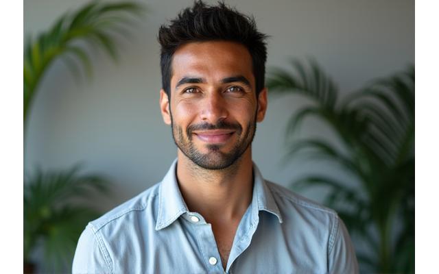 Retrato del Lic. Pablo Sánchez, especialista en mindfulness, con una expresión serena